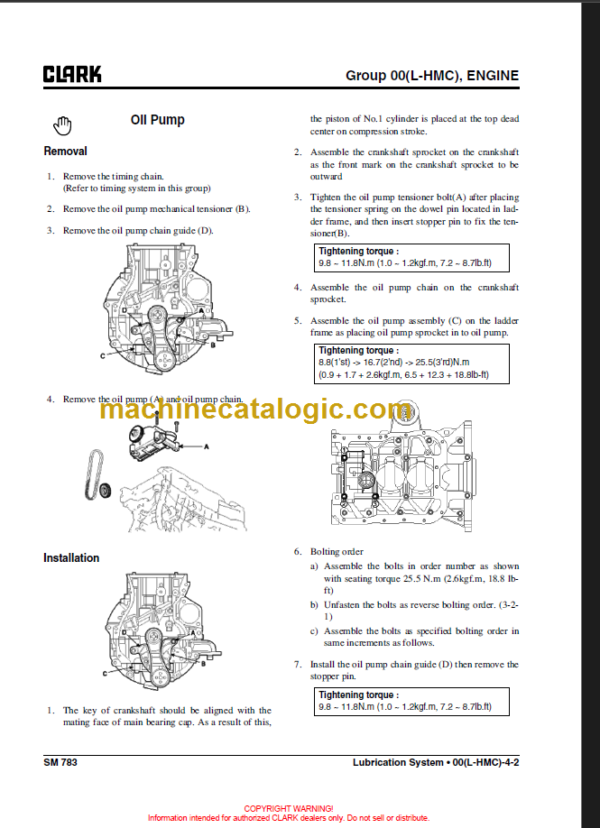 CLARK GTS 20 25 30 33 L SERVICE MANUAL