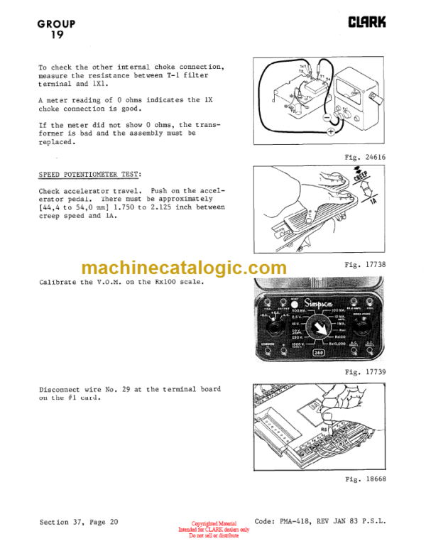 CLARK PMA-501 TM10 12 15S PLANNED MAINTENANCE