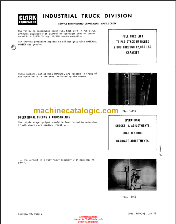 CLARK UT40 60D Planned Maint & Adj Manuals