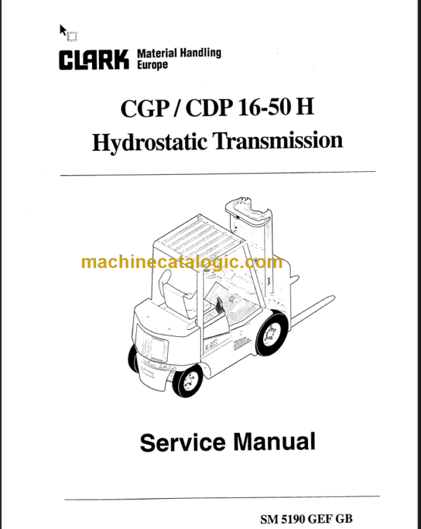 CLARK CGP CDP 16-50H SERVICE MANUAL