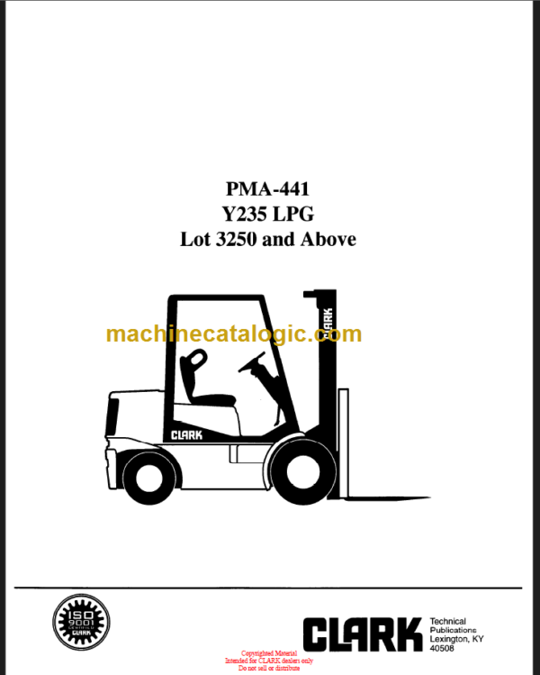 CLARK Y235 LPG Planned Maint & Adj Manuals