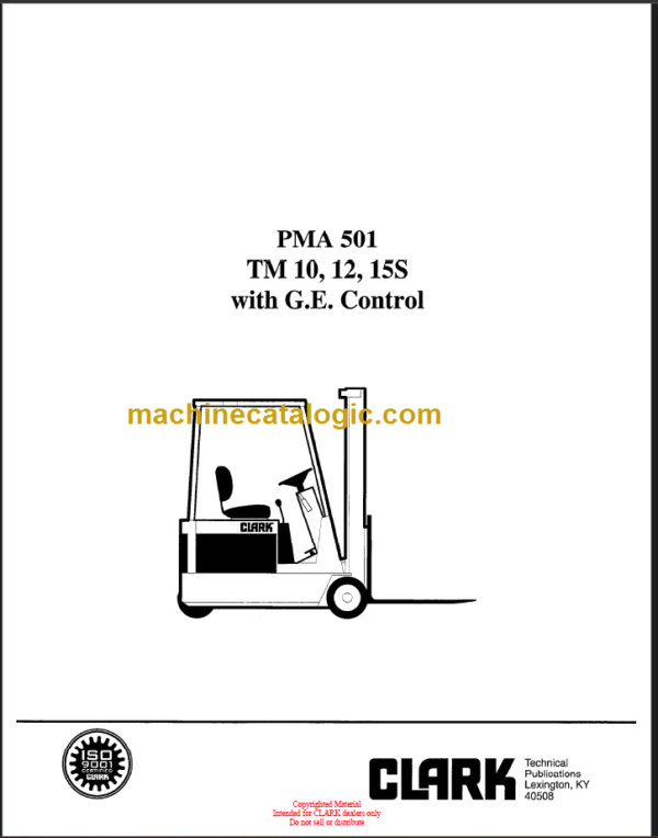 CLARK TM10 12 15S Planned Maint & Adj Manuals