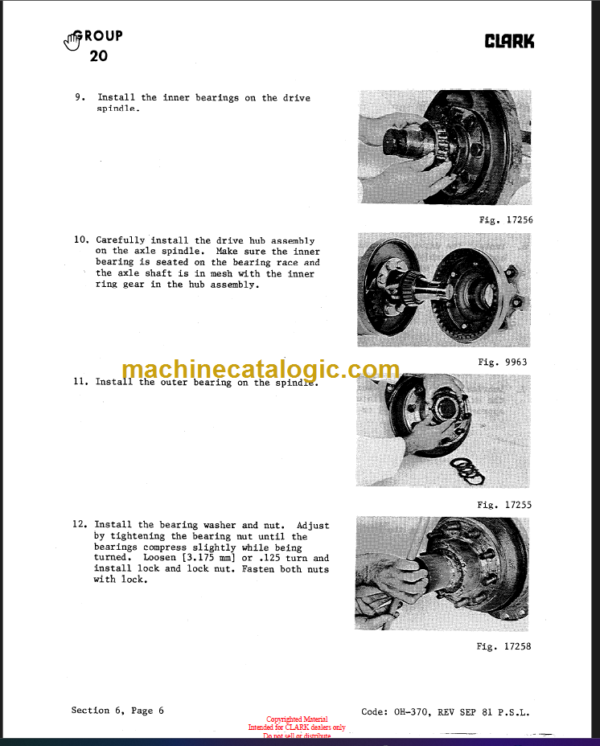 CLARK OH-362 SAFE MAINTENANCE