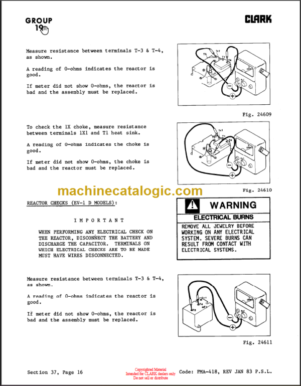 CLARK TM10 12 15S Planned Maint & Adj Manuals