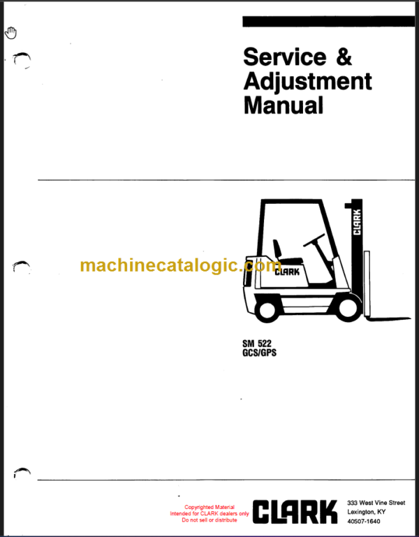 CLARK GCS GPS SERVICE ADJUSTMENT MANUAL