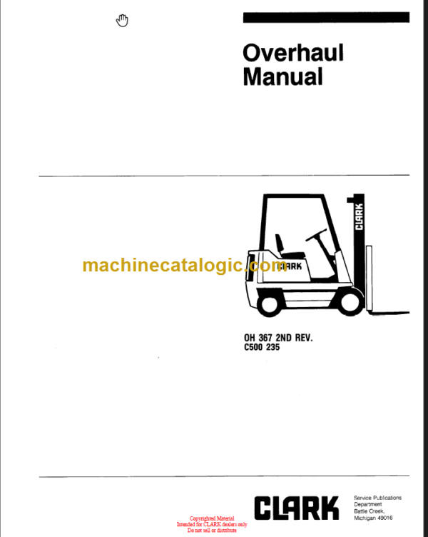 CLARK C500 235 OVERHAUL MANUAL