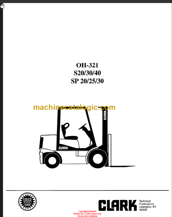 CLARK S20 30 40 SP20 25 30 OVERHAUL MANUAL