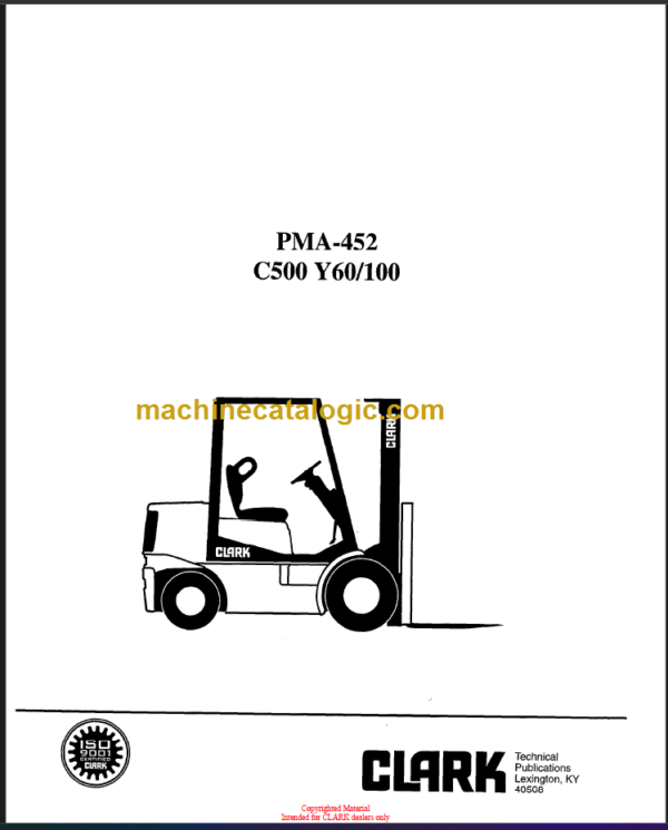 CLARK C500 Y60 100 Planned Maint & Adj Manuals