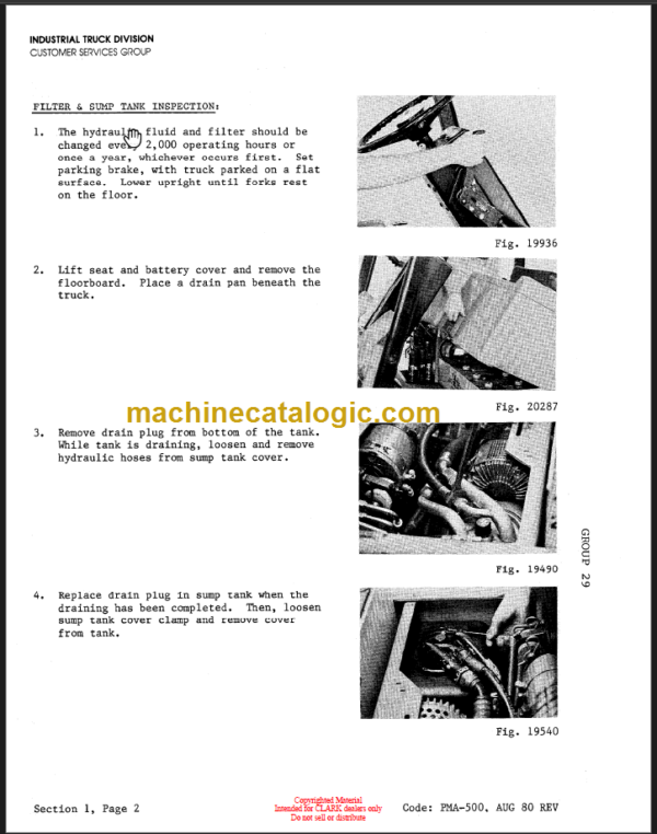 CLARK TM EM 10 15S Planned Maint & Adj Manuals