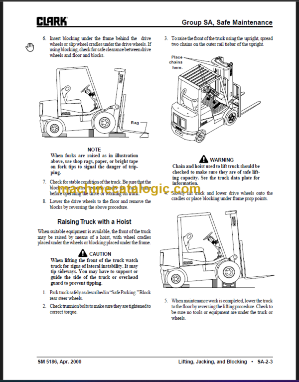 CLARK CMP50 60 70 75S (Rev 4.4) SERVICE MANUAL