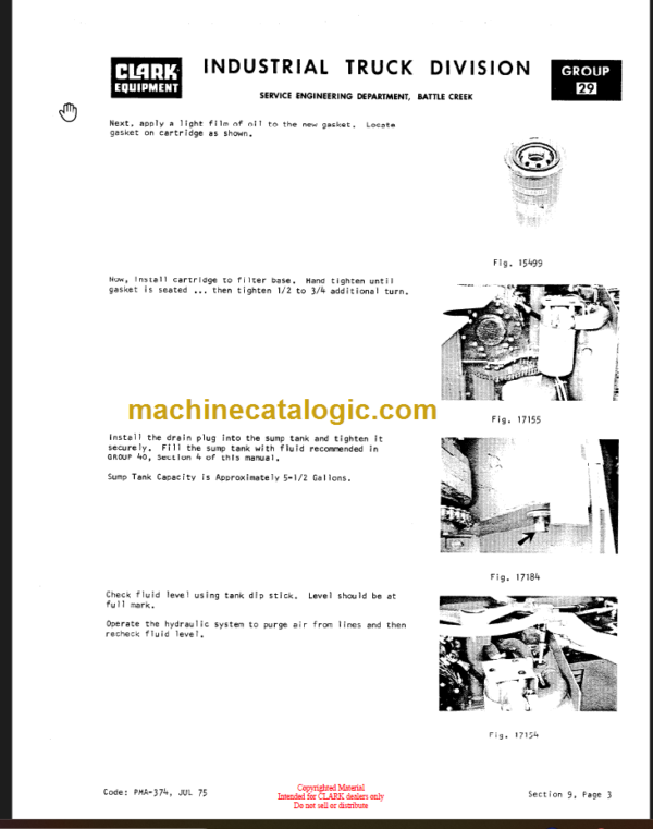 CLARK NP300 500 Planned Maint & Adj Manuals