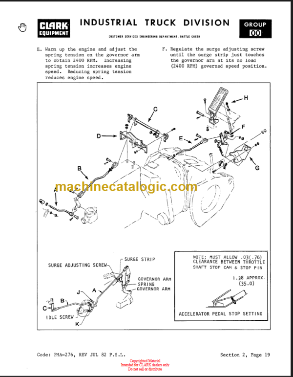 CLARK C500Y Planned Maint & Adj Manuals