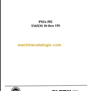 CLARK PMA-502 TM-EM 10 THRU 15S MAINTENANCE