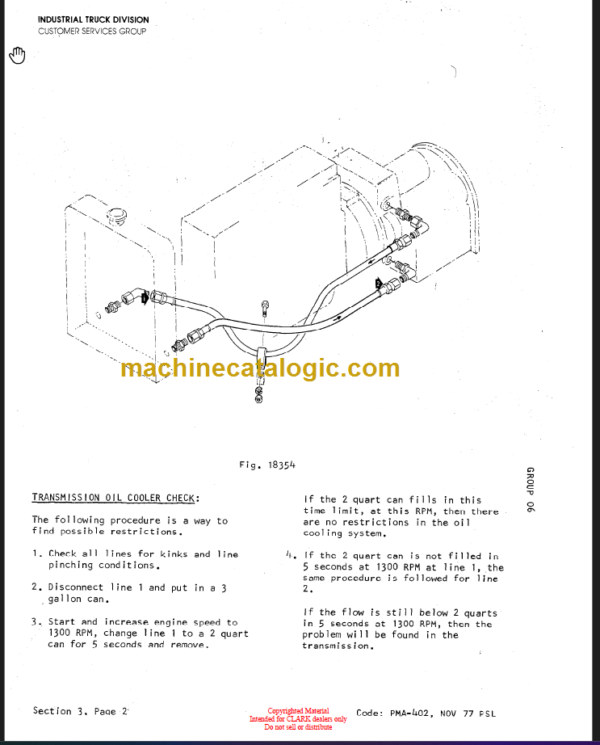 CLARK C500 Y110 135 155 Planned Maint & Adj Manuals