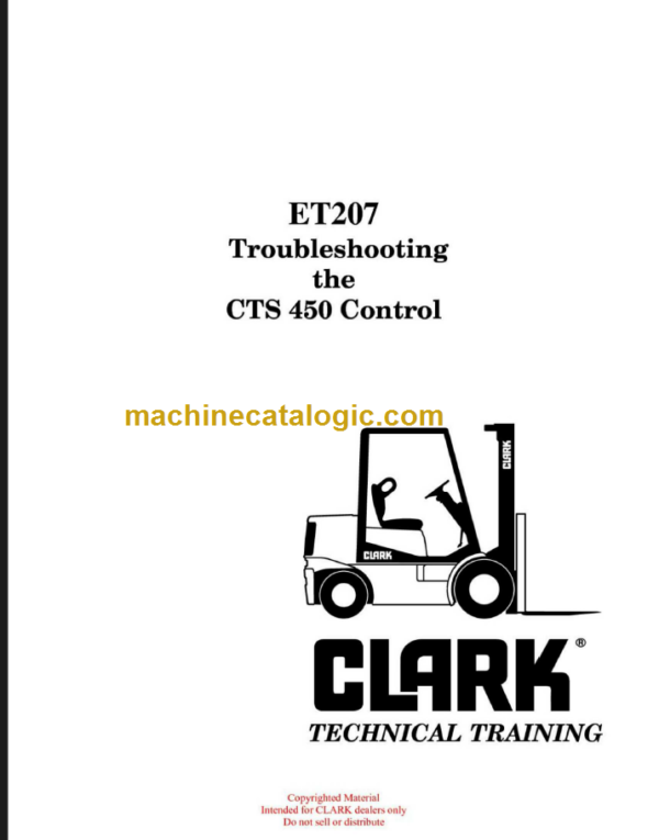 CLARK ET-207 CTS 450 CONTROL TECHNICAL TRAINING