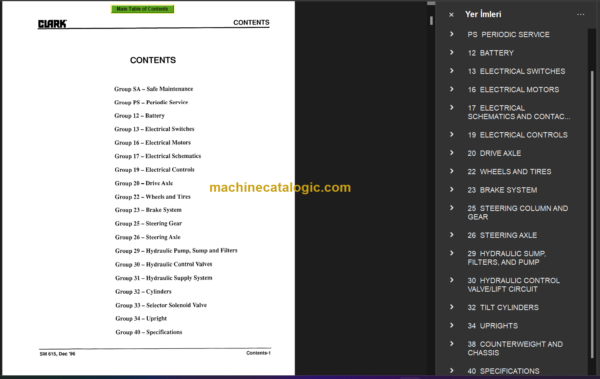 CLARK ECG20 32 SERVICE MANUAL