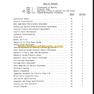 CLARK TM EM 10 THRU 15S Planned Maint & Adj Manuals