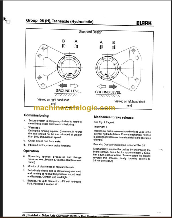 CLARK CGP CDP 16-50H SERVICE MANUAL