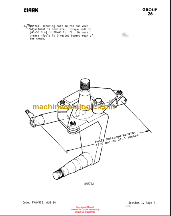 CLARK TM EM 10 THRU 15S Planned Maint & Adj Manuals