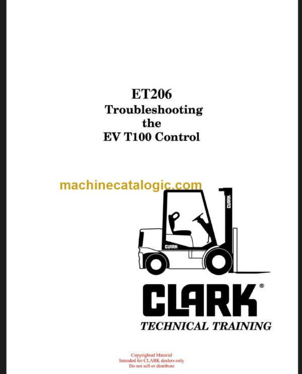 CLARK ET-206 EV T100 CONTROL TECHNICAL TRAINING