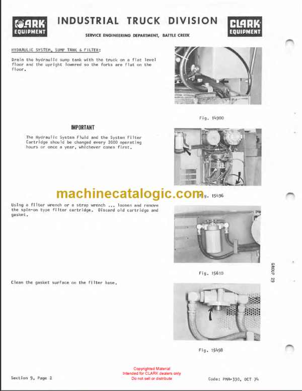 CLARK NP500 Planned Maint & Adj Manuals