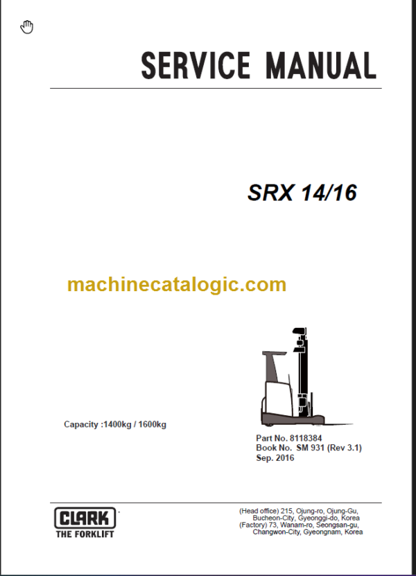 CLARK SRX 14 16 SERVICE MANUAL