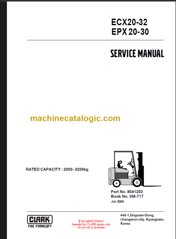 CLARK ECX 20 32 EPX20 30 SERVICE MANUAL