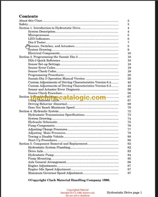 CLARK HT-200 HYDRASTATIC DRIVE TECHNICAL TRAINING