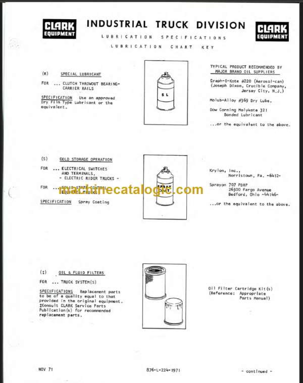 CLARK C500 100 120 Y100-150 OPERATORS MANUAL