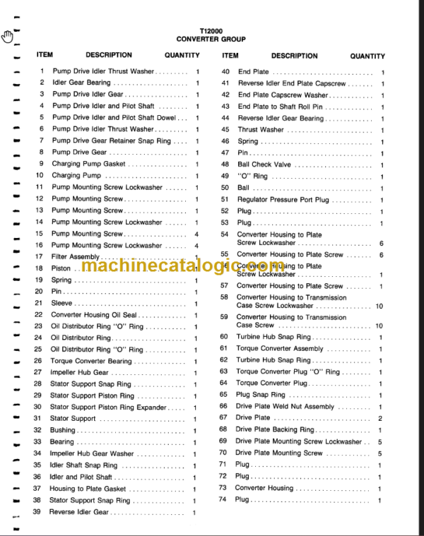 DANA T120000 MAINTENANCE AND SERVICE MANUAL