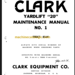 CLARK YARDLIFT 20 MAINTENANCE MANUAL