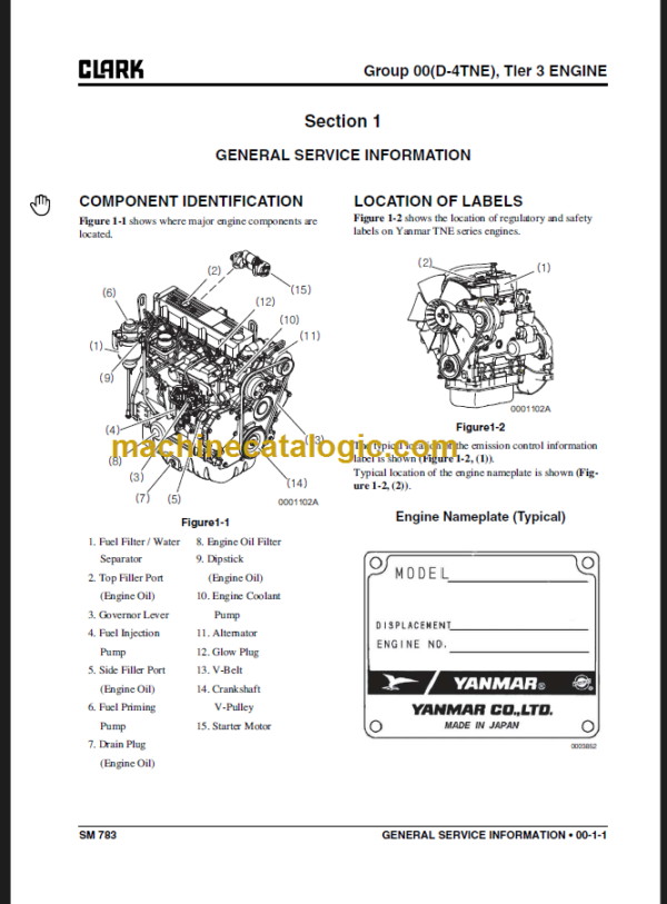 CLARK GTS20 25 30 33 D L SERVICE MANUAL