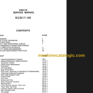 CLARK ECS17 30 E357 SERVICE MANUAL