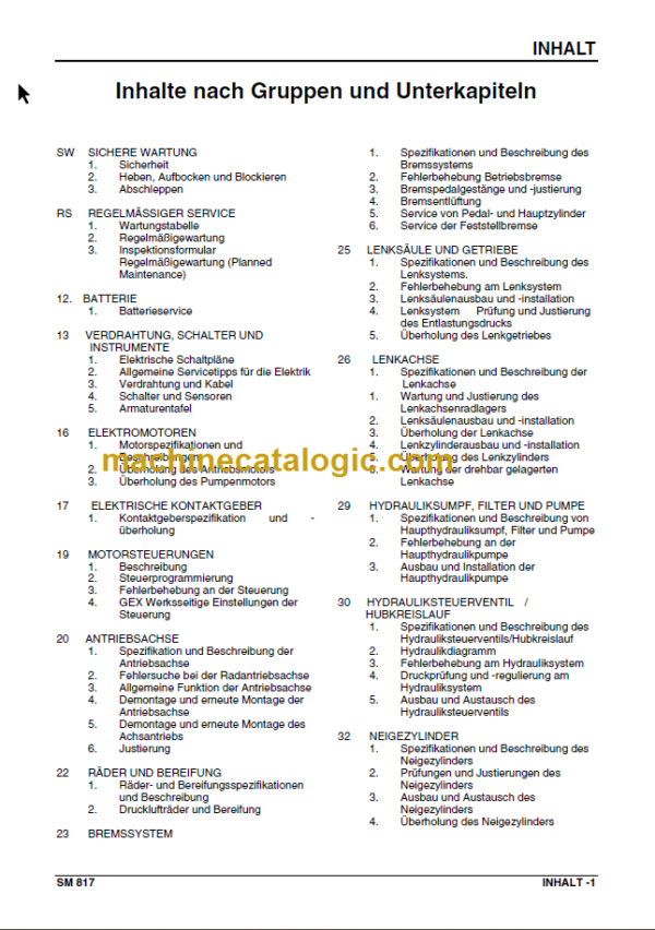 CLARK GEX20 25 30 SERVICEHANDBUCH