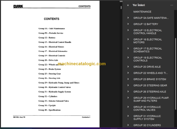 CLARK ESM12 25 SERVICE MANUAL