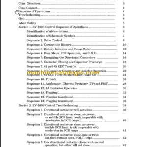 CLARK ET-202 EV100 CONTROL TECHNICAL TRAINING