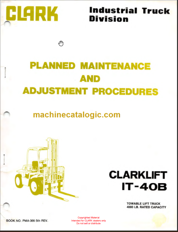 CLARK IT-40B Planned Maint & Adj Manuals