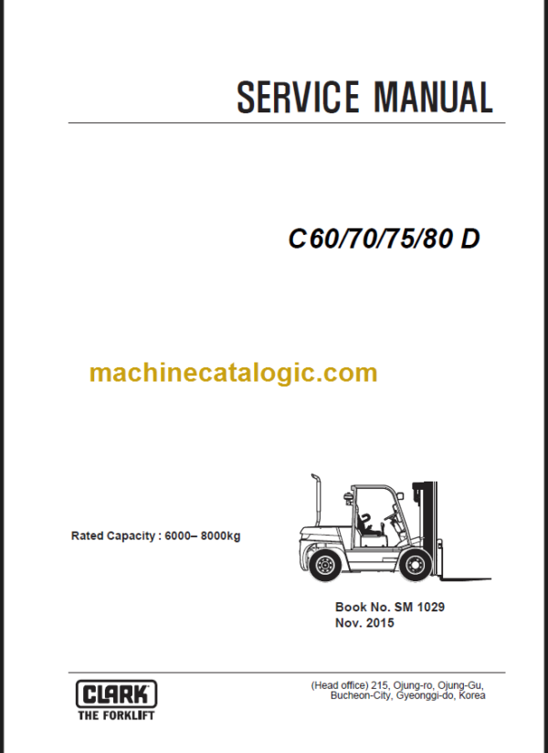 CLARK C60 70 75 80D SERVICE MANUAL