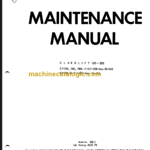 CLARK CY150 165 180 200 MAINTENANCE MANUAL