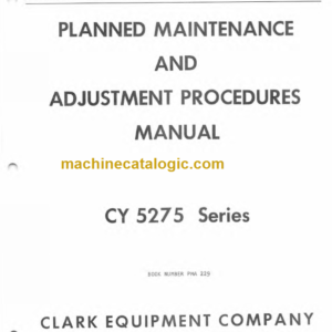 CLARK CY5275 SERIES Planned Maint & Adj Manuals