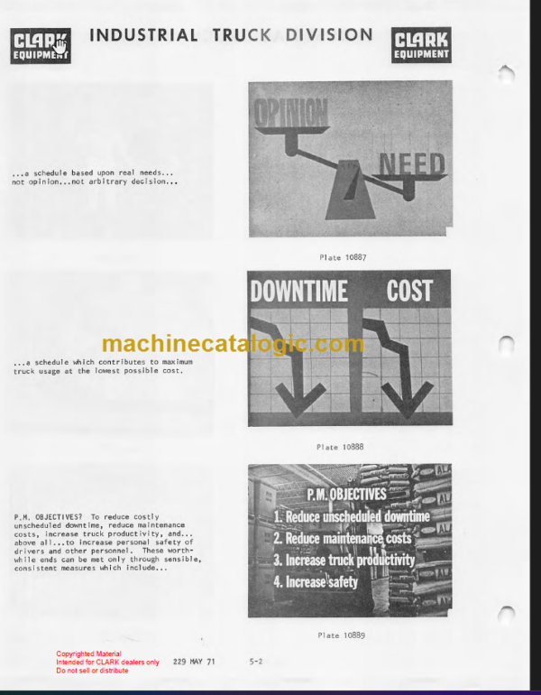 CLARK CY5275 SERIES Planned Maint & Adj Manuals