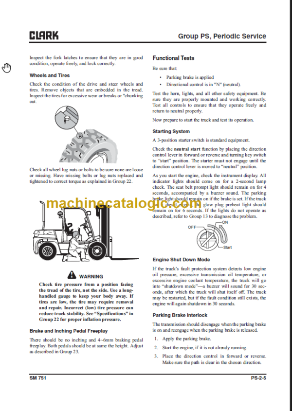 CLARK C60 70 75 80D SERVICE MANUAL