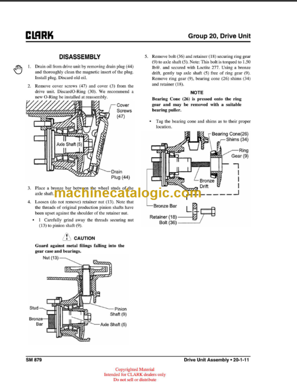 CLARK PWX HWX 30 40 SERVICE MANUAL