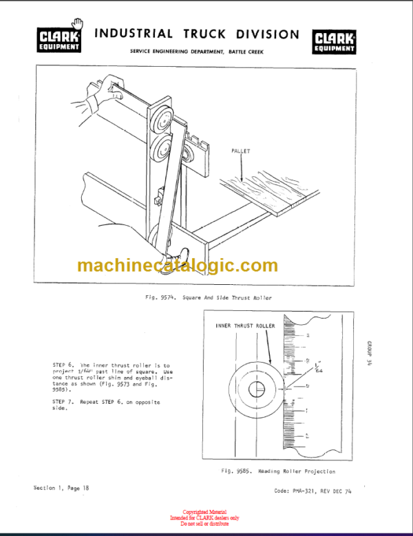 CLARK EC500 685 Planned Maint & Adj Manuals