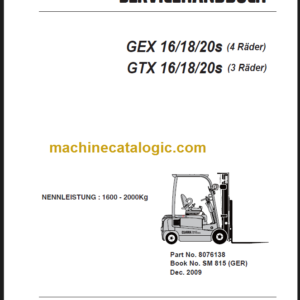 CLARK GEX (4 Räder) GTX 16 18 20s SERVICEHANDBUCH