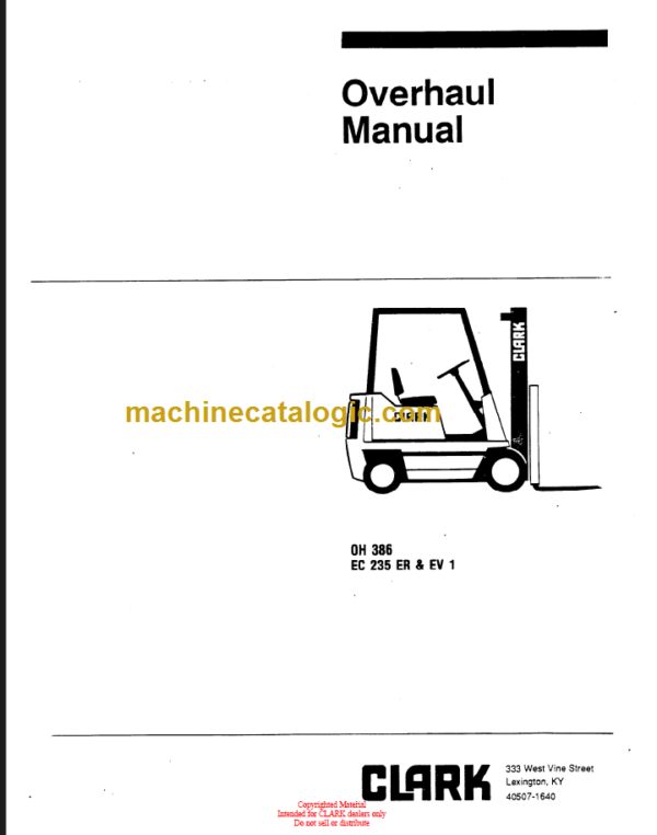 CLARK EC235 OVERHAUL MANUAL