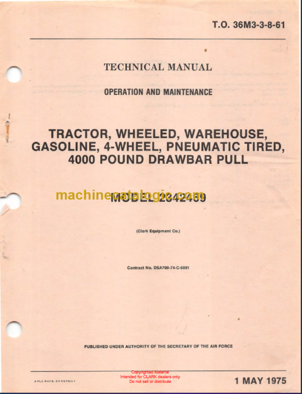 CLARK TRACTOR TECHNICAL MANUAL