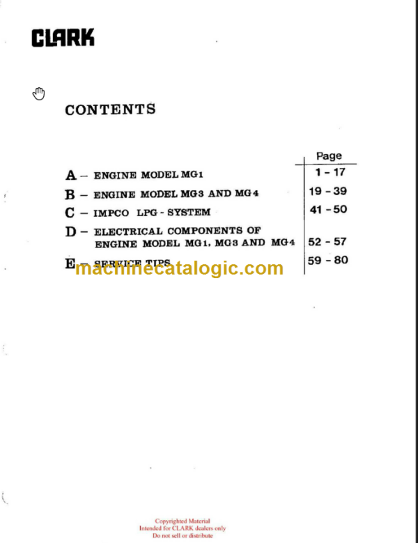 CLARK GPM20 30 SERVICE MANUAL