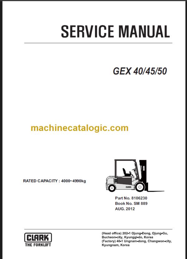 CLARK GEX40 45 50 (Rev 2.2) SERVICE MANUAL