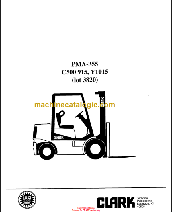 CLARK C500 015 Y1015 Planned Maint & Adj Manuals